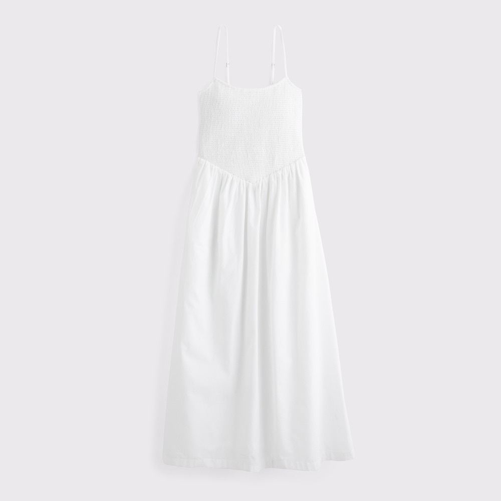 abercrombie & fitch dipped-waist smocked midi dress - Picture 6 of 6